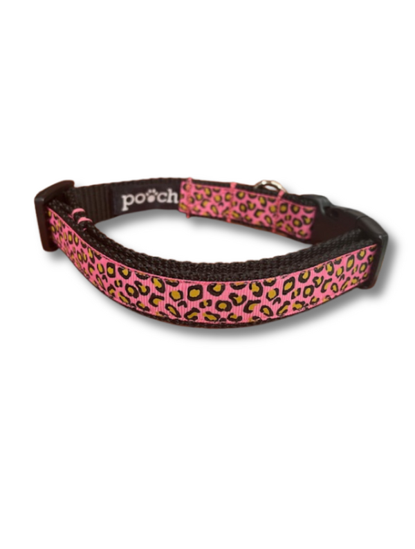 Pink Leopard Print Dog Collar