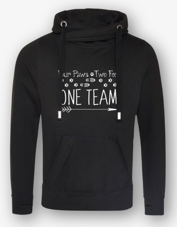Four Paws Two Feet One Team Cross Neck Hoodie