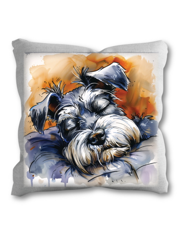Sleeping Schnauzer Cushion