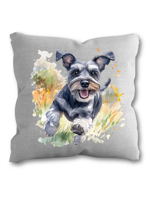 Run free Schnauzer Cushion