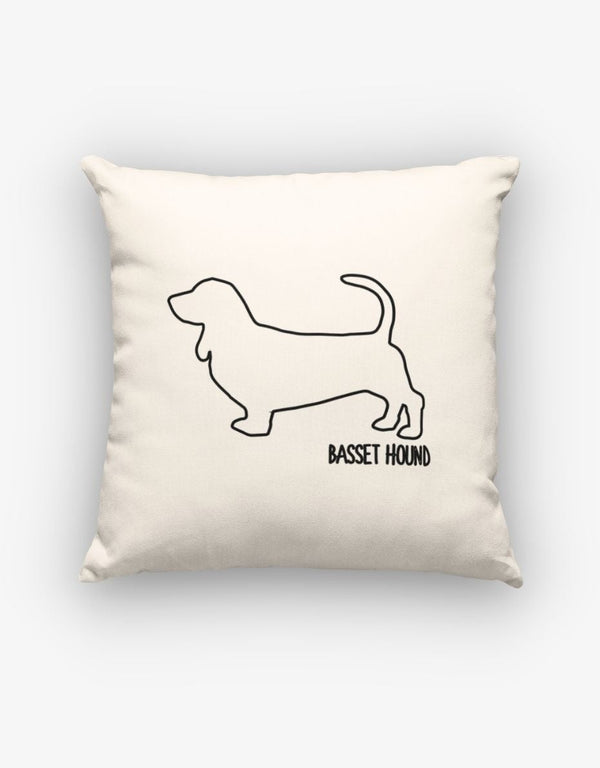 Basset Hound Outline Cushion Cover - Pooch-BRE-BHO-3635-ICI