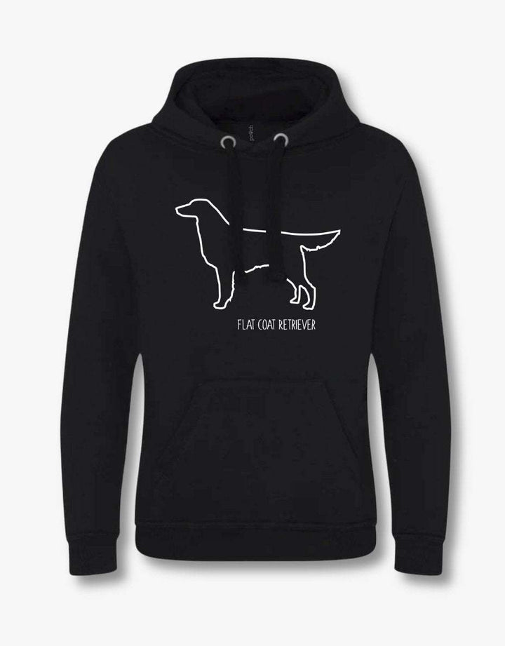 Flat Coat Retriever Outline Hoodie - Pooch-