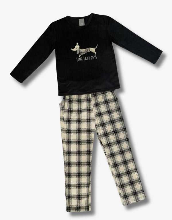 Fleece Long Lazy Days Pyjamas - Pooch-