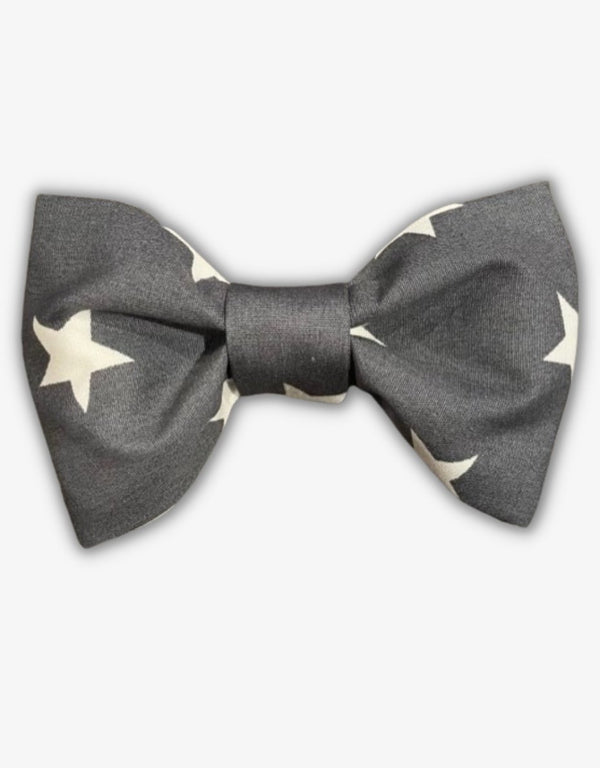 Grey Star Bow Tie - Pooch-