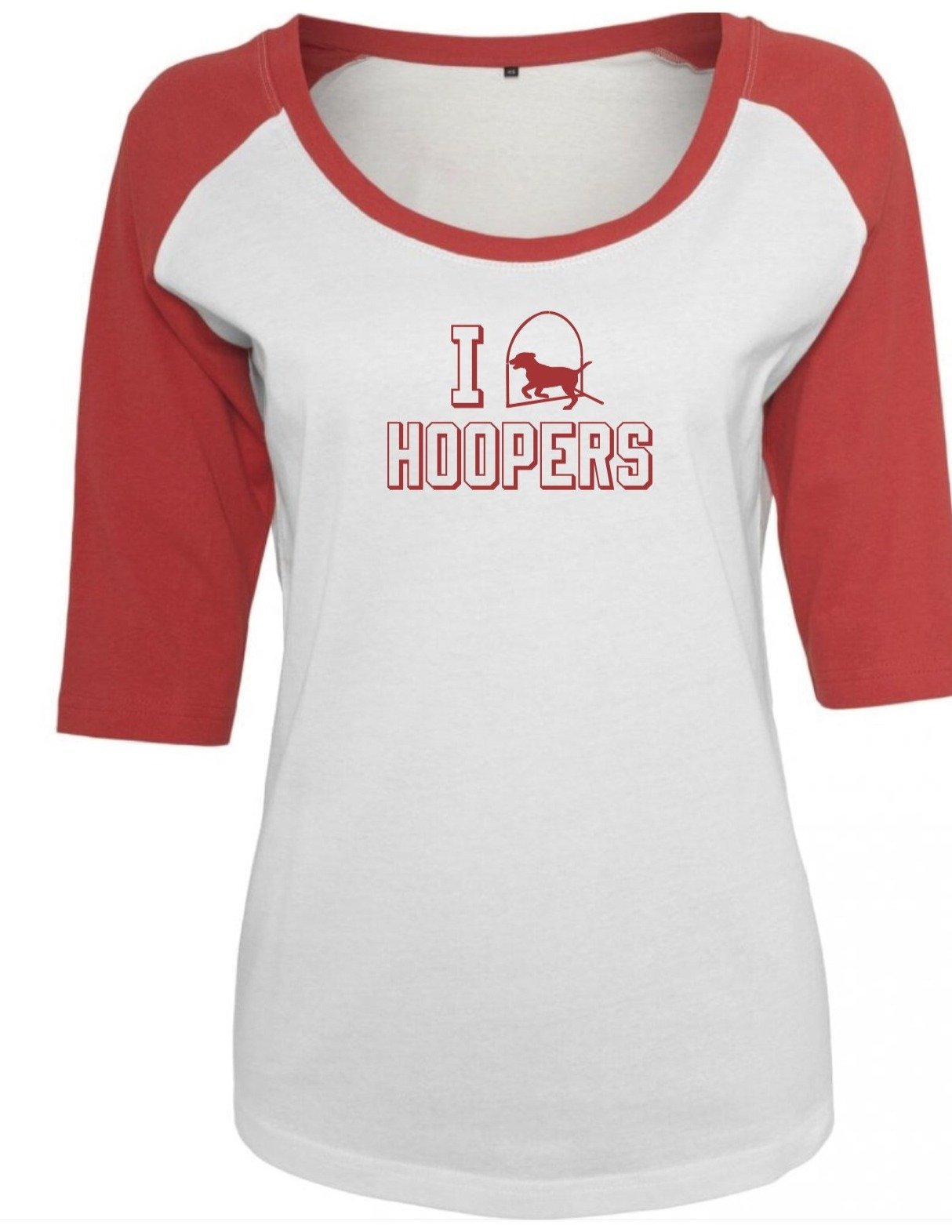 I Love Hoopers ¾ Contrast Women's T-shirt - Pooch-