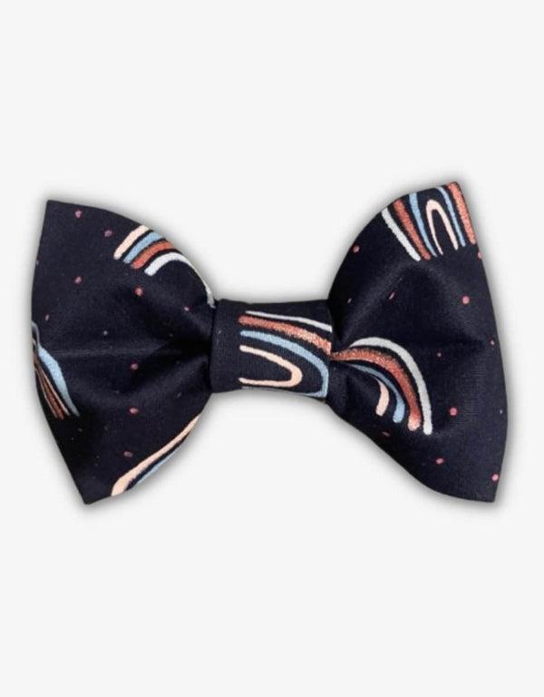 Navy Rainbow Dog Bow Tie - Pooch-