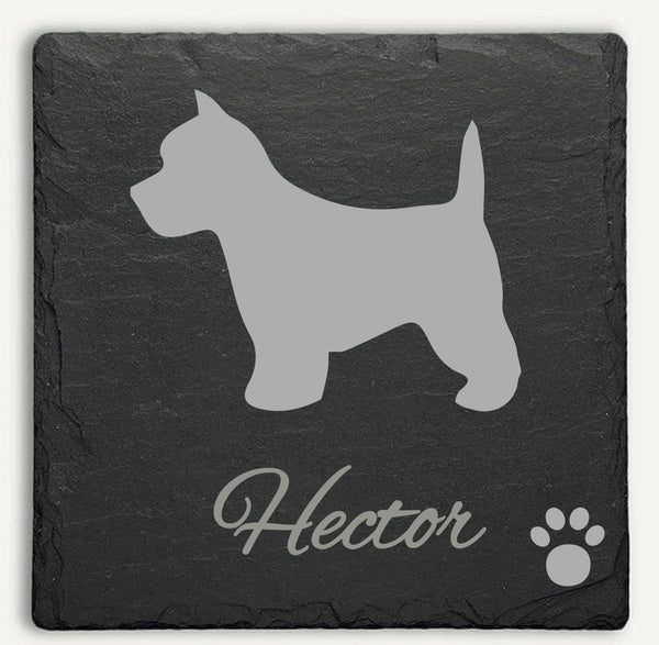 Personalised West Highland Terrier Slate Coaster - Pooch-