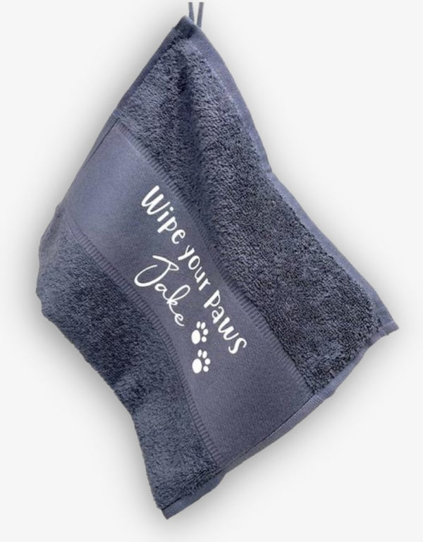 Personalised "Wipe Your Paws" Paw Towel Mitt - Pooch-TOW-PWY-2176-G