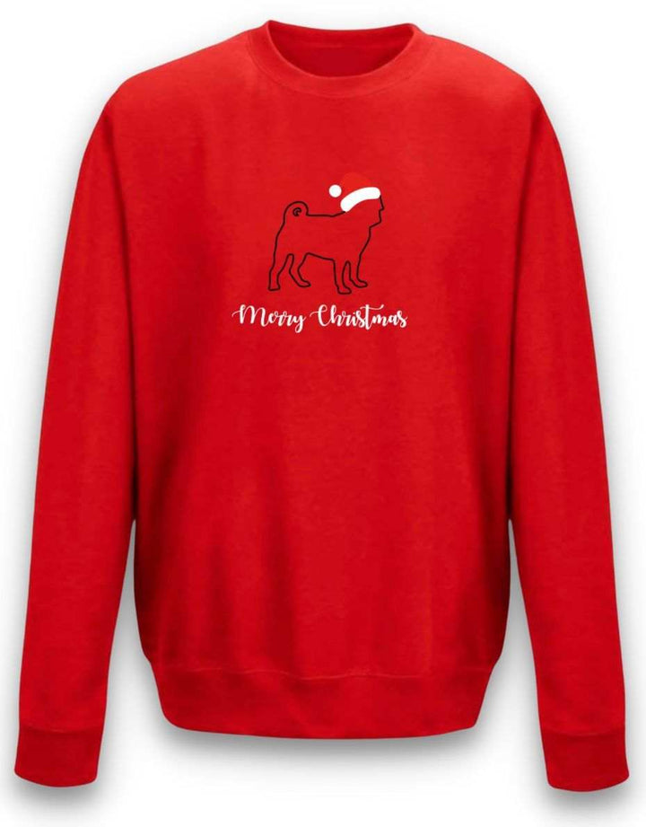 Pug Outline Christmas Jumper - Pooch-