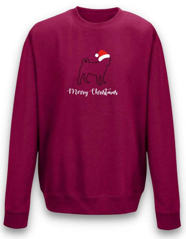 Pug Outline Christmas Jumper - Pooch-