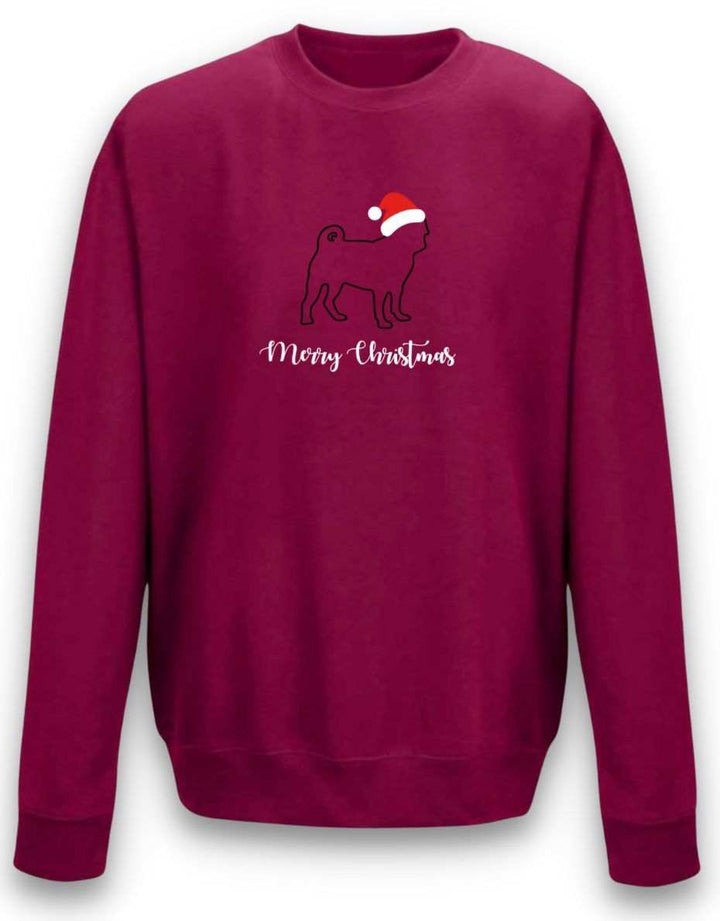Pug Outline Christmas Jumper - Pooch-