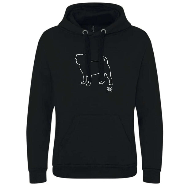 Pug Outline Heavyweight Hoodie - Pooch-