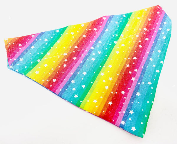 Rainbow Stripe and Stars Dog Bandana - Pooch-