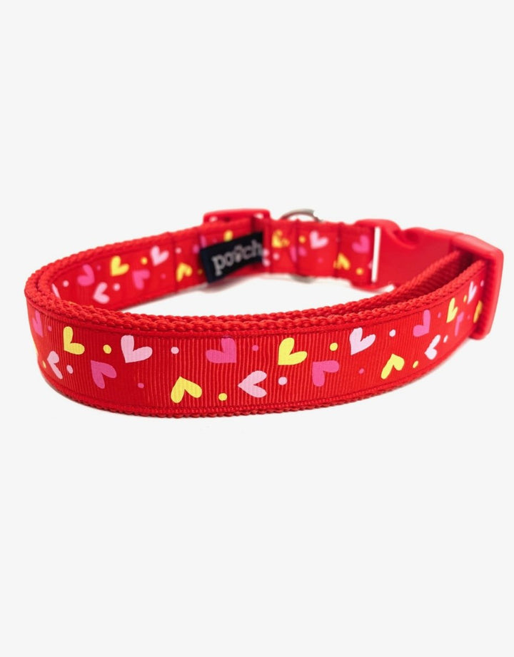 Red Hearts Dog Collar - Pooch-COL-RHD-3645-S