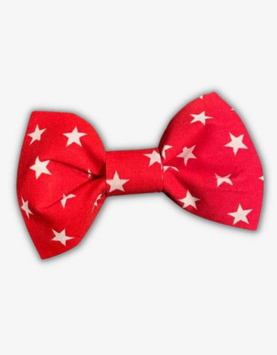 Red With White Star Dog Bow Tie