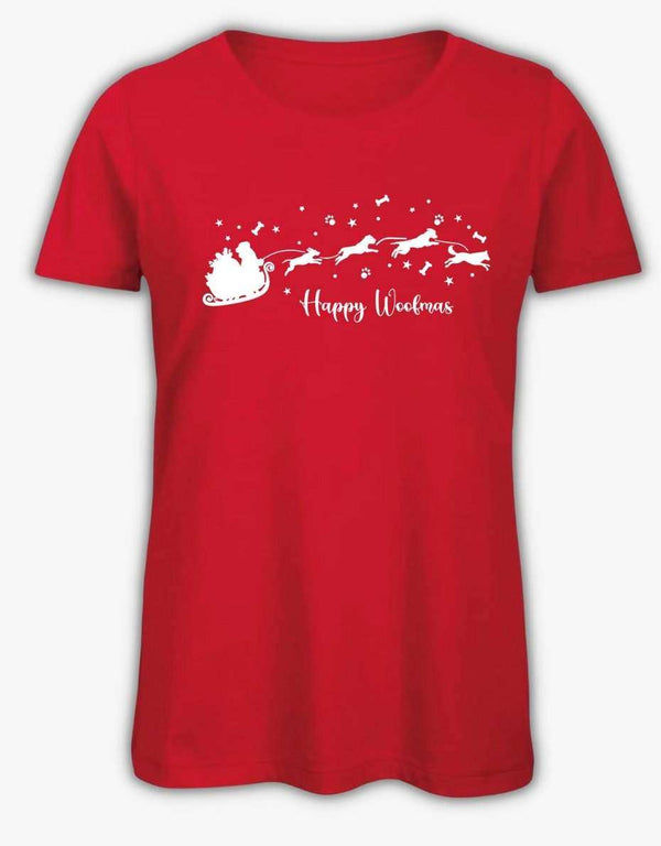 Santa and his Dogs Women's Christmas T-shirt