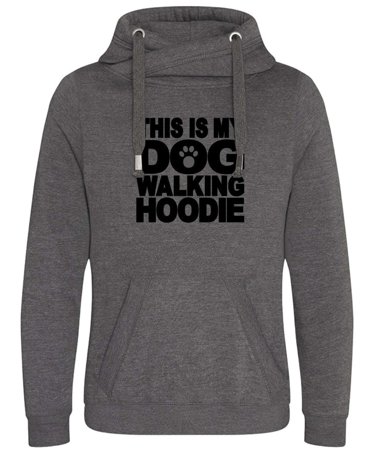 This Is My Dog Walking Cross Neck Hoodie - Pooch-