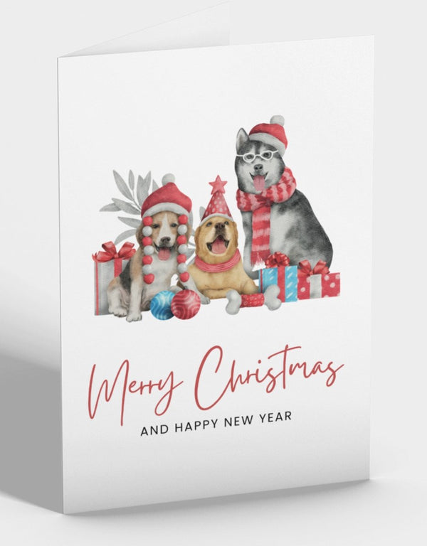 Three Dogs Christmas Greetings Card - Pooch-