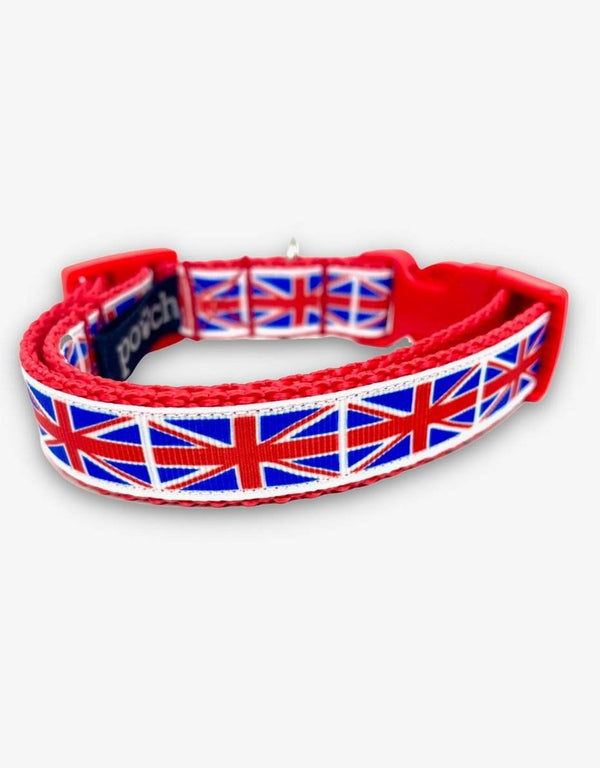 Union Flag Dog Collar with British Union Jack design in red, white, and blue.