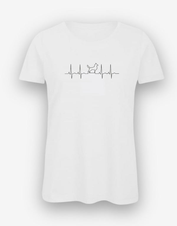 Women's Heartbeat Dog T-shirt - Pooch-T-S-HDT-3844-SW