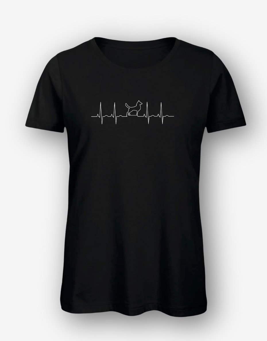 Women's Heartbeat Dog T-shirt - Pooch-T-S-HDT-3845-SB